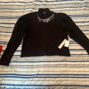 Black dress Turtleneck with accent necklace